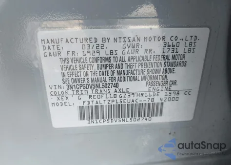 2022 Nissan Kicks Sr Xtronic Cvt from USA, damaged, VIN 3N1CP5DV5NL502740